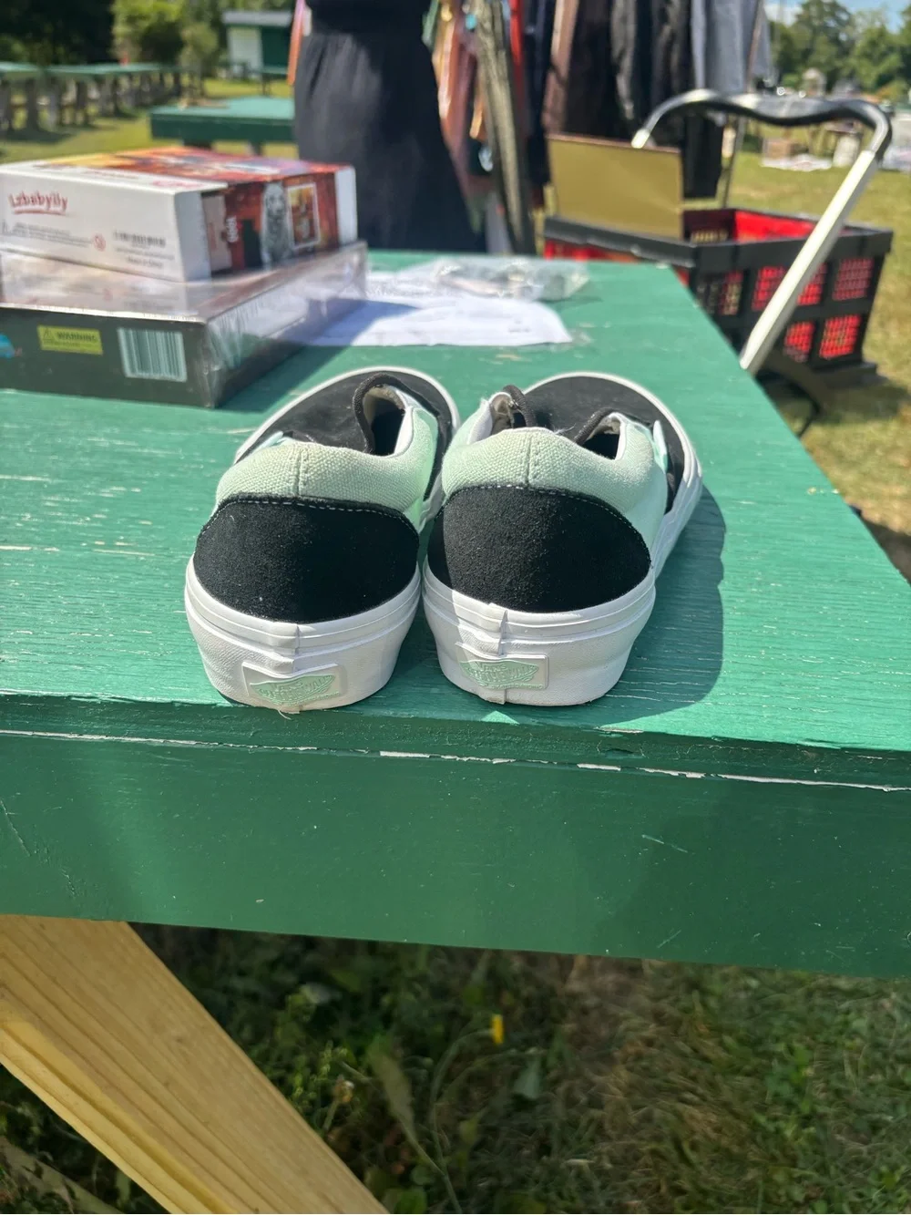Vans Slip-On  Sneakers in Black and Mint  size6.5 boys/men